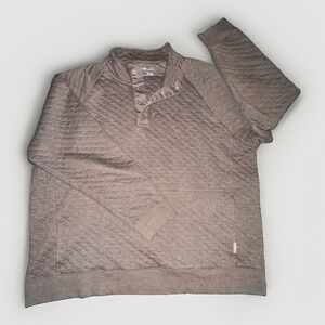 Eddie Bauer Mens Quilted Sweater Double XL (2XL) Brown Outdoor
